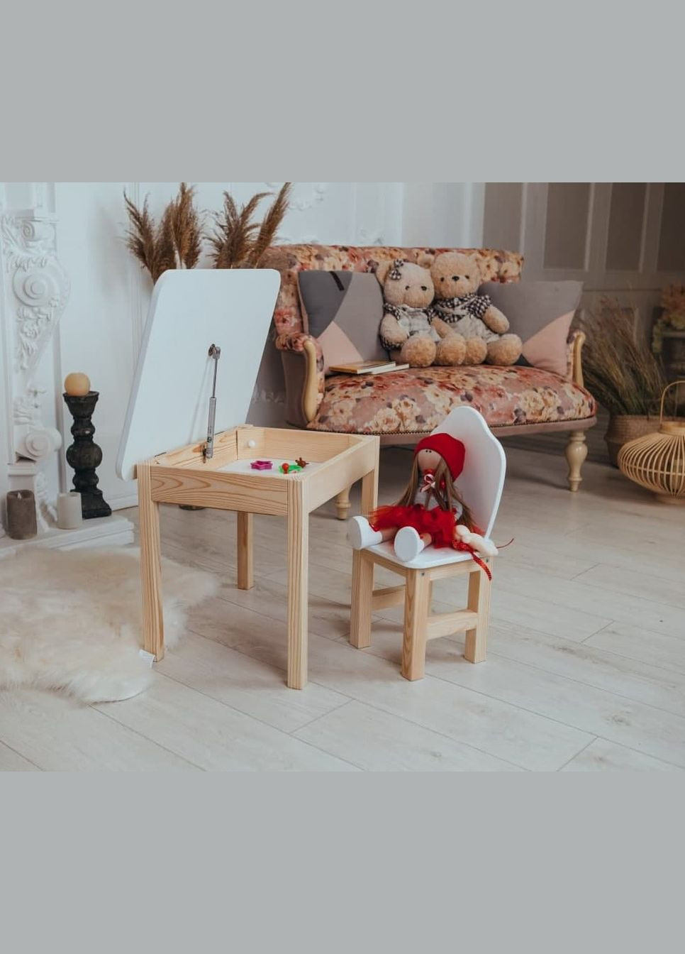 Дитячий столик і стільчик білосніжний. ( для дітей 116-130 см зросту) Столик із шухлядою No Brand (323223313)