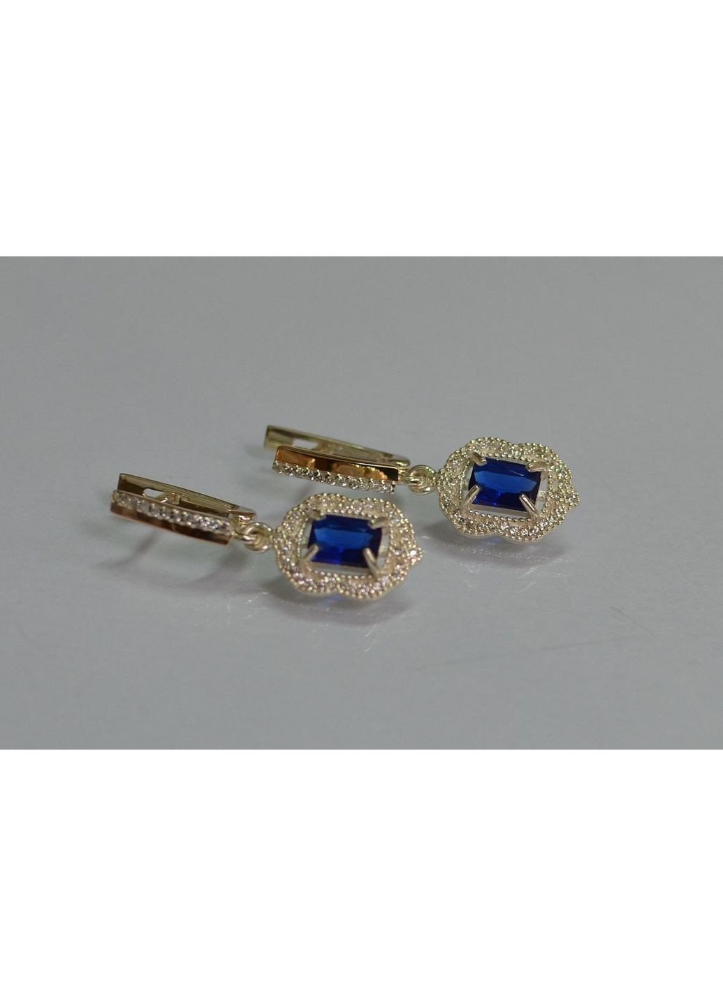 Срібні сережки з золотими вставками Silver Style (367112681)