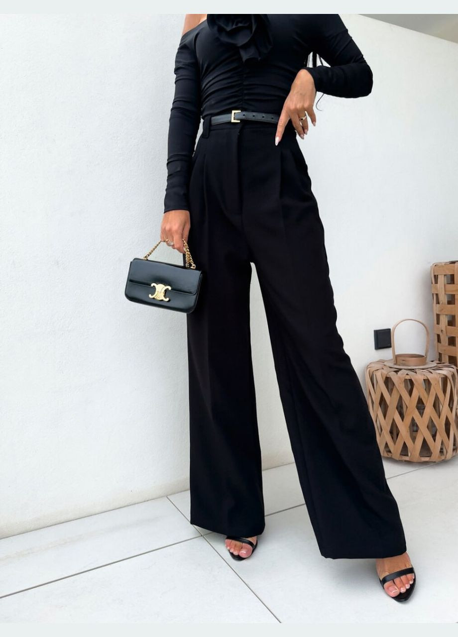 Жіночі штани палаццо колір чорний р.42/44 454141 New Trend (289477944)