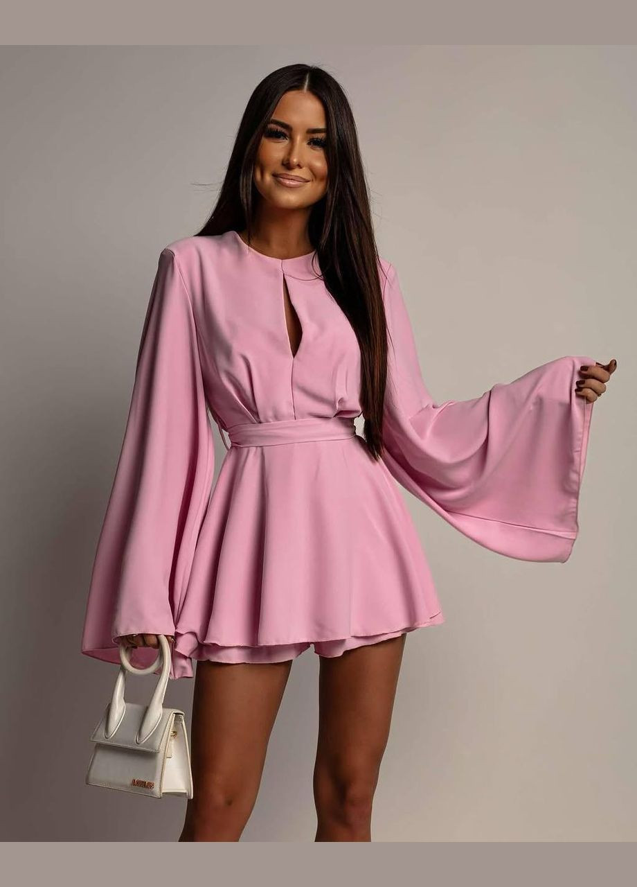 Комбинезон с открытой спиной Fashion розовый софт