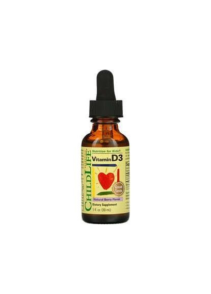 Вітамін Д3, D3,для дітей, зі смаком натуральних ягід, 30 мл ChildLife (314524130)