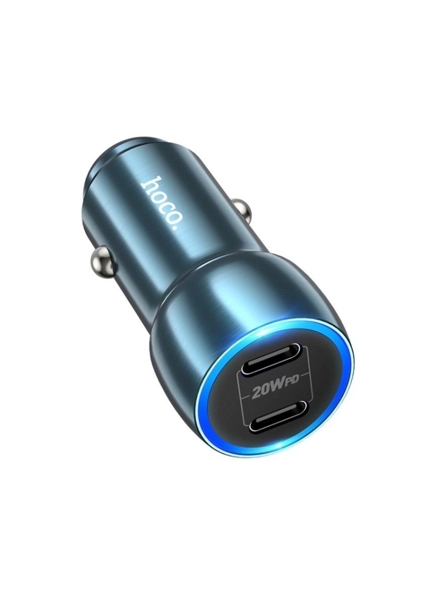 Автомобільний зарядний пристрій Z48 Tough 40W dual port(2C) car charger Sapphire Blue Hoco (304732913)