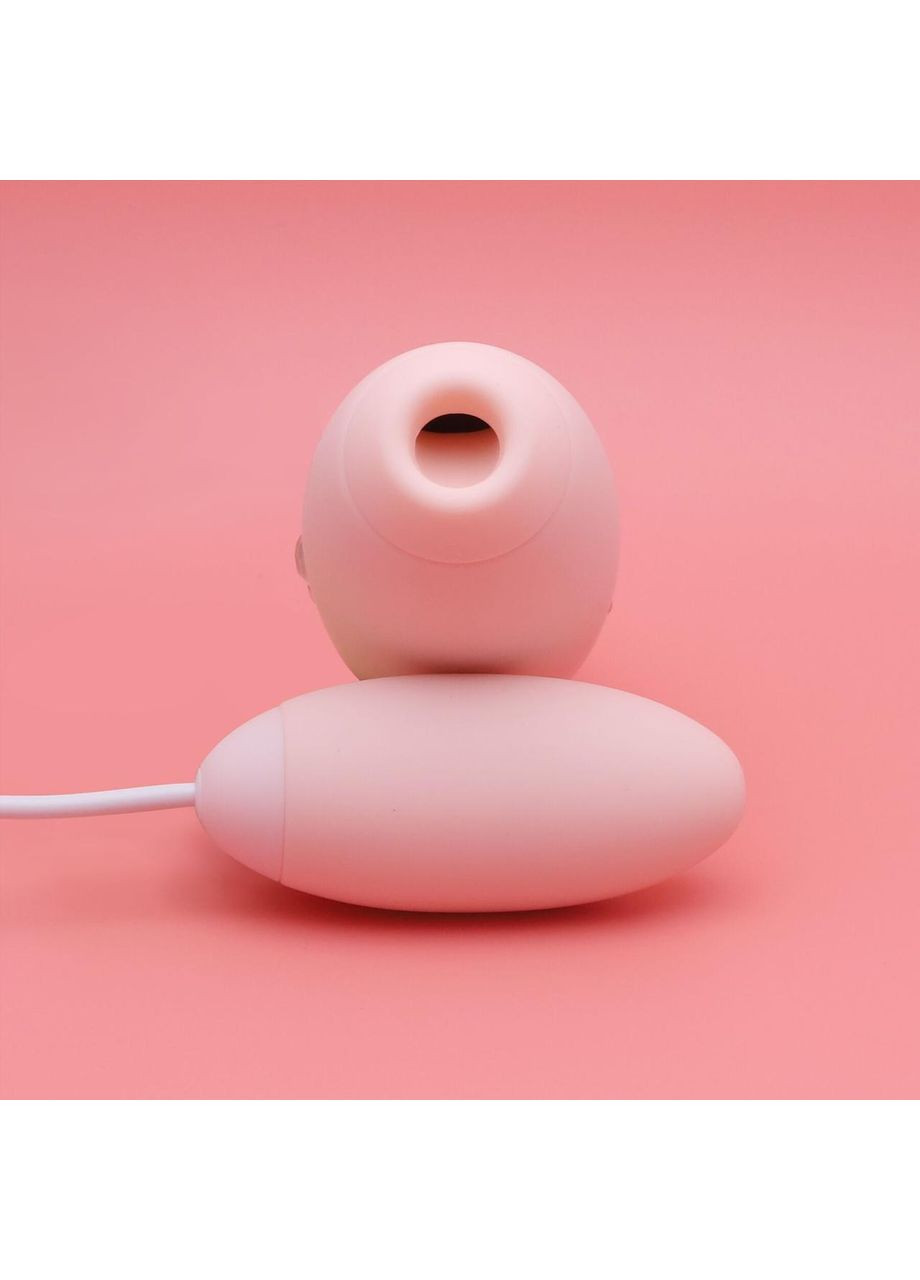 Вакуумний стимулятор з віброяйцем 2-в-1 KISSTOY Miss VV Pink No Brand (366878034)