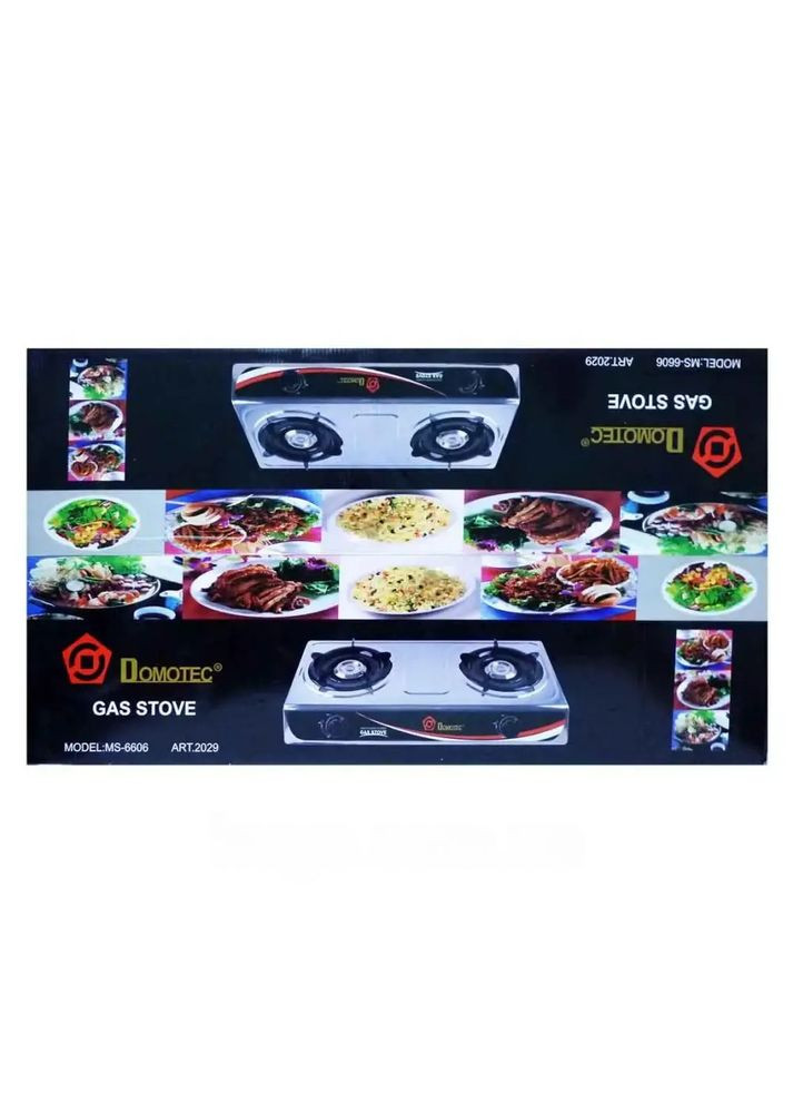 Настольная газовая плита на 2 конфорки 4400 Вт, MS 6606 / Плита газовая Domotec (370625483)