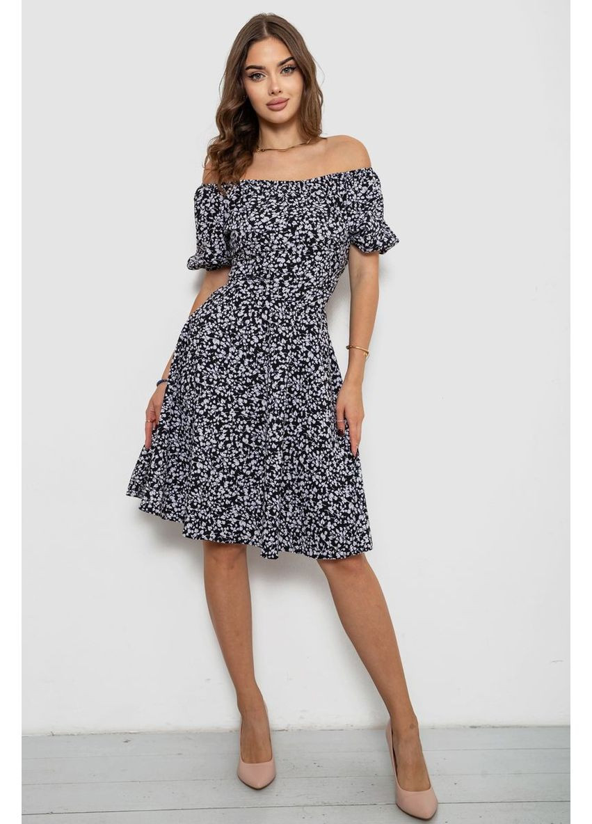 Черно-белое повседневный платье софт с принтом, 230r1010-5 Ager