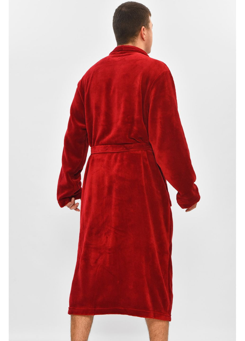 Халат чоловічий махровий бордового кольору Let's Shop (369550472)