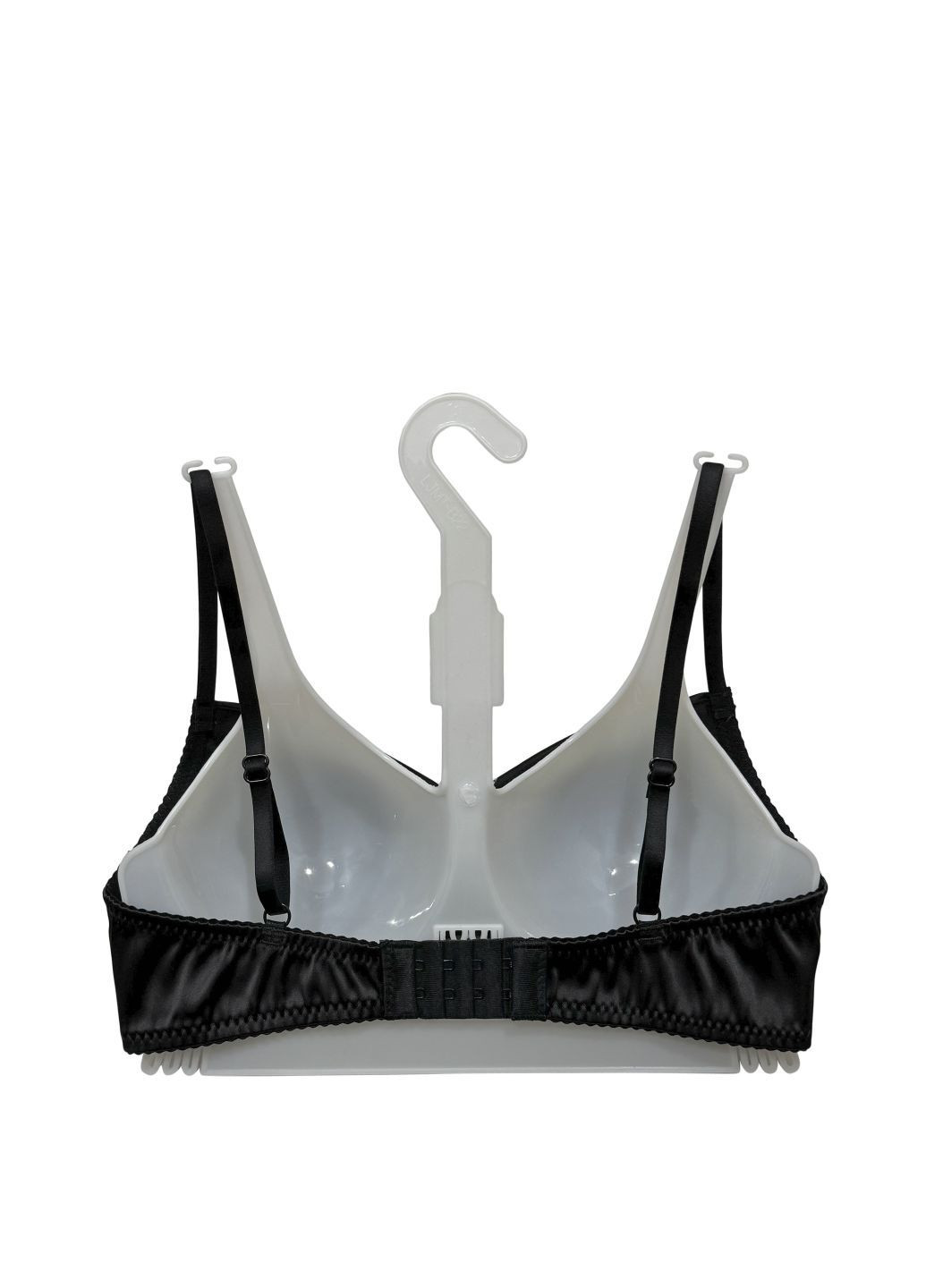 Чорний балконет із шовковистого атласу No Brand без кісточок атлас