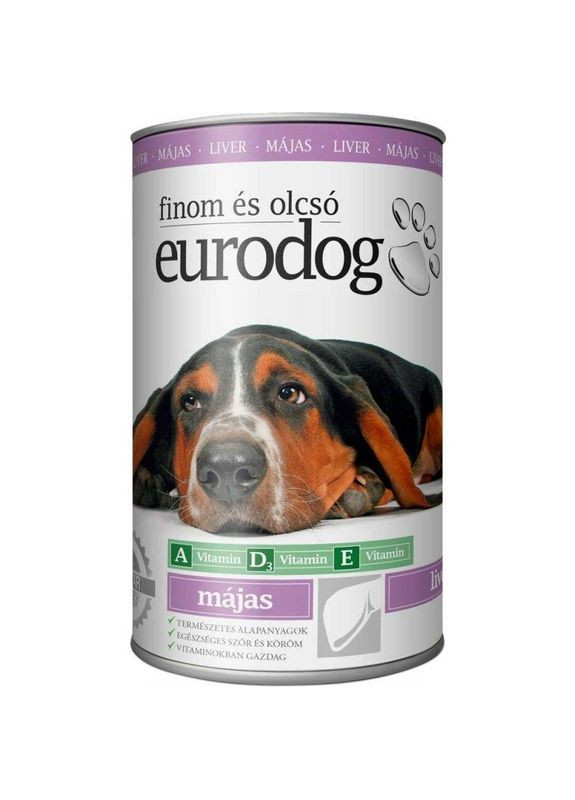 Консерва для собак шматочки печінки у желе 1,240 г EuroDog (266274555)