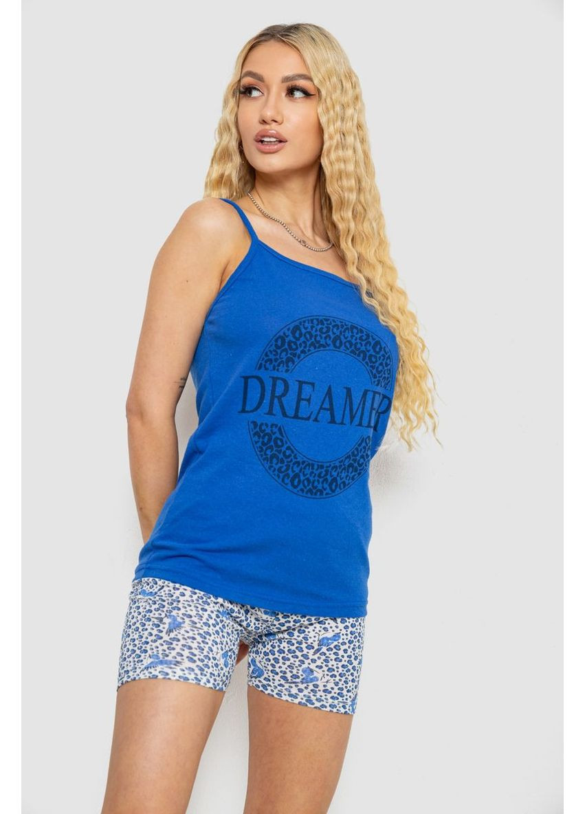 Синя всесезон жіноча піжама з принтом, колір синій, 238r3145 Fashion