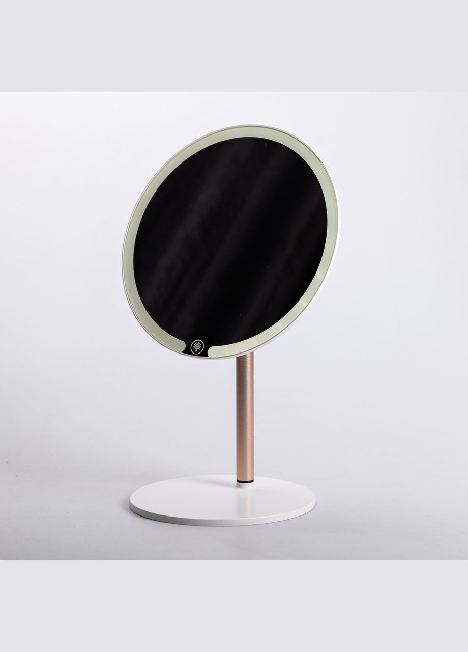 Дзеркало косметичне з підсвічуванням кругле настільне Ø21 см для макіяжу Біле HP-10-7AW Yiwu (325922731)