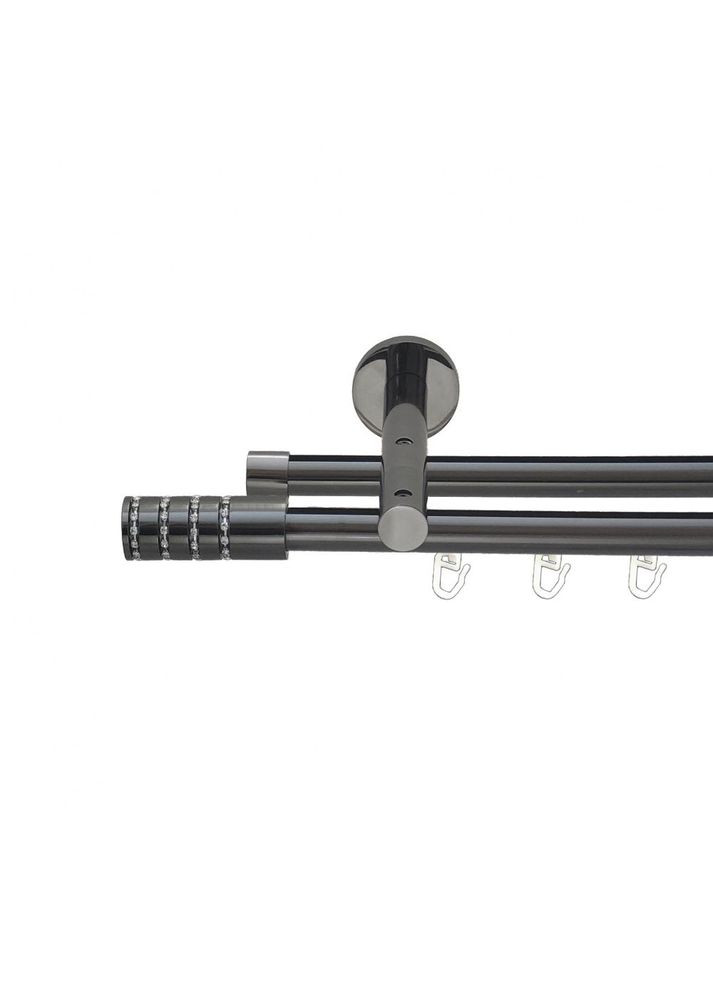 Карниз Барамелла металевий дворядний реверсивний профільна труба Онікс 19\19 мм 300 см (6679295) ORVIT (300797216)