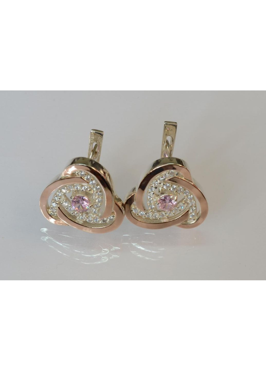 Срібні сережки з золотими пластинами Silver Style (367112878)