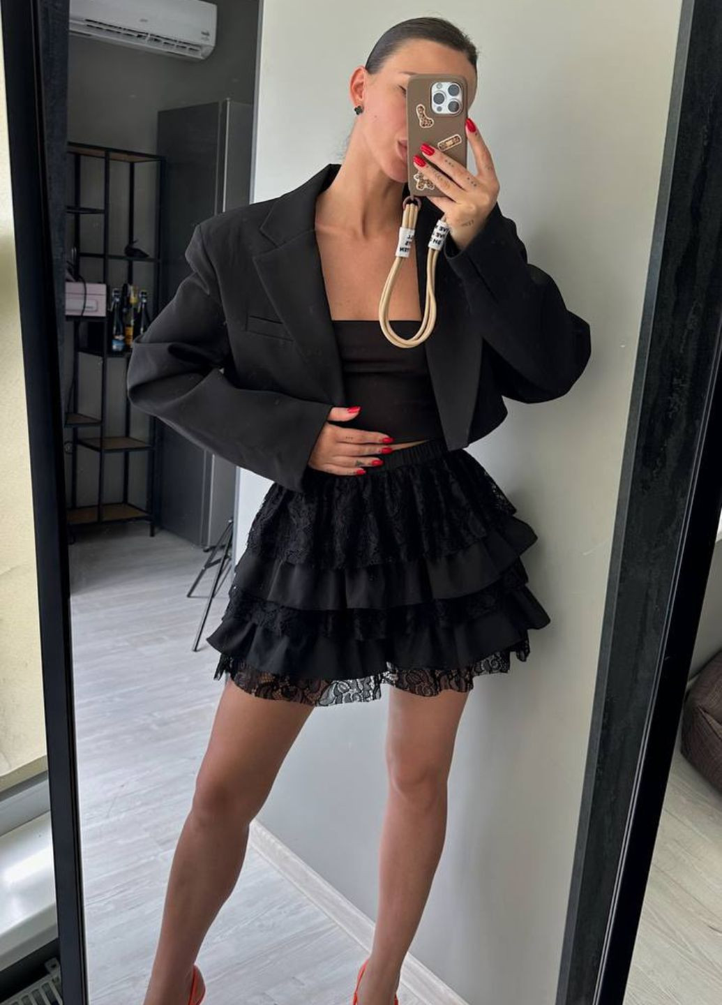 Вишукана повсякденна міні спідниця-шорти з воланами та мереживом Tik-Tak (362539627)