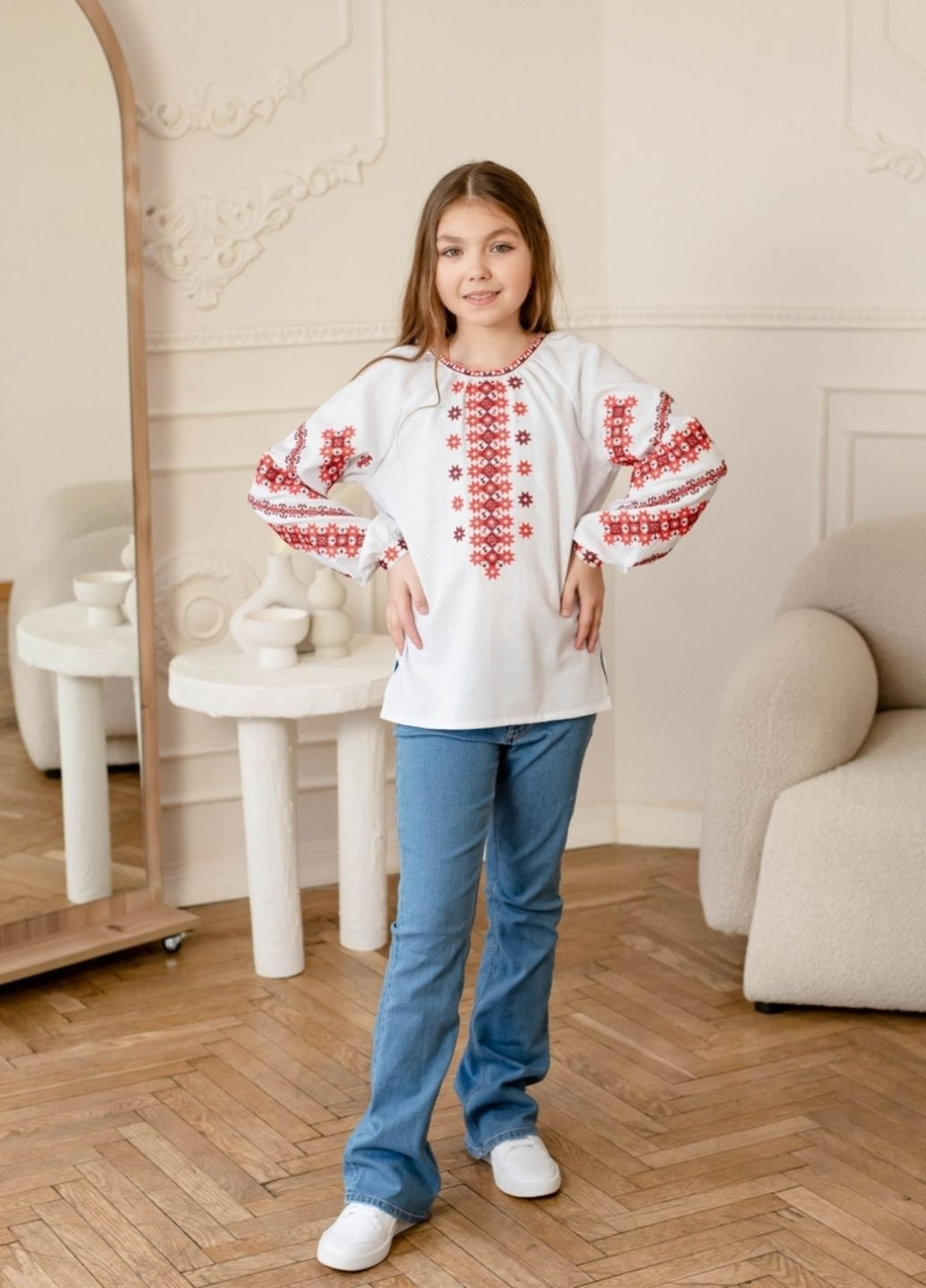 Белая рубашка Vyshyvanka узор украинская символика (331022716)