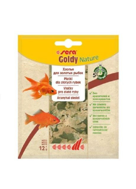 Корм для золотих рибок Goldy Nature Пластівці 12 г (4001942008327) Sera (279562960)