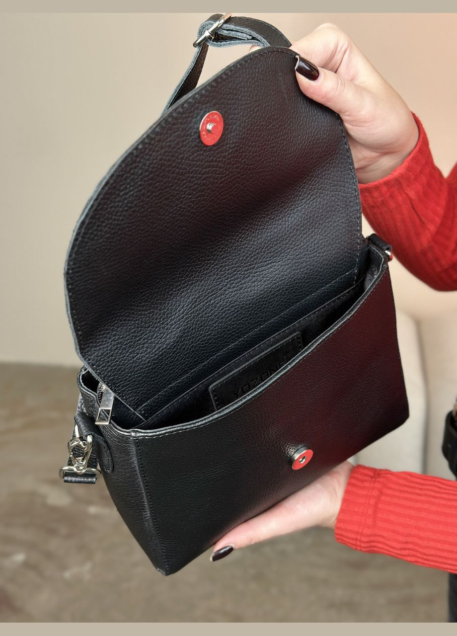 Жіноча шкіряна сумочка, Стильна сумка з натуральної шкіри, маленька чорна сумка на плечі No Brand (354710649)