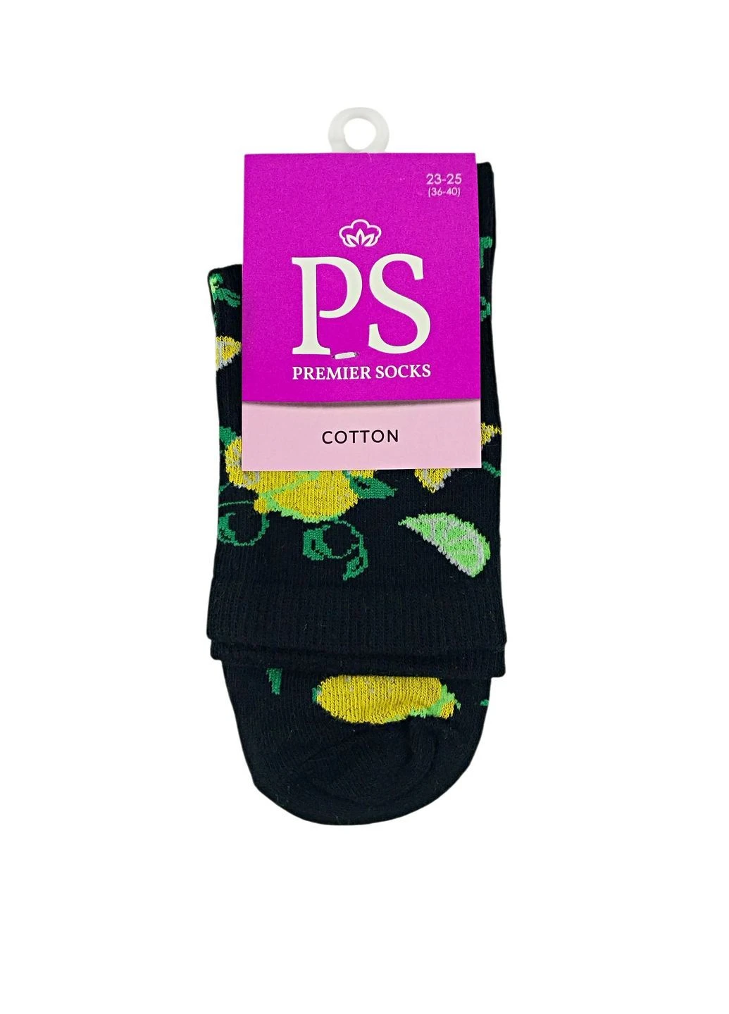 Чёрные носки женские классические премиум ps Premier Socks цветочные (390080333)