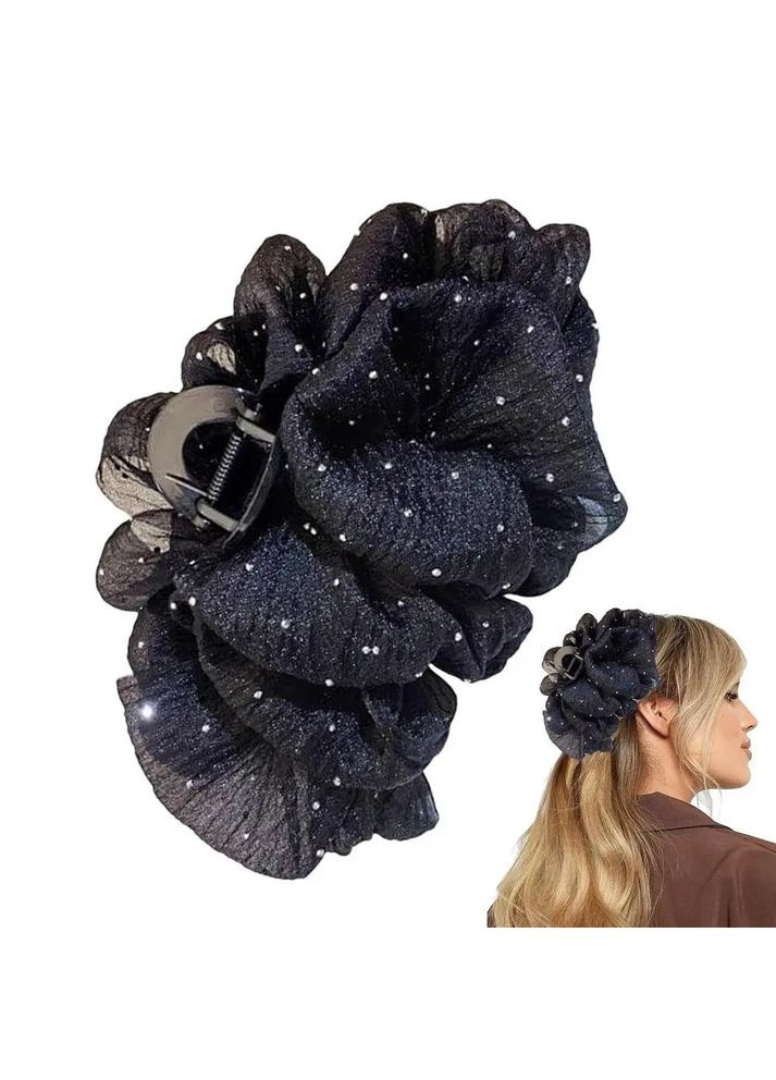 Заколка-краб для волос бант с блестками IRIS Black CA (290255625)