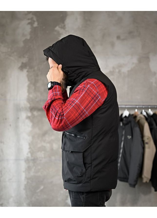 Мужская демисезонная жилетка черная No Brand (354308122)