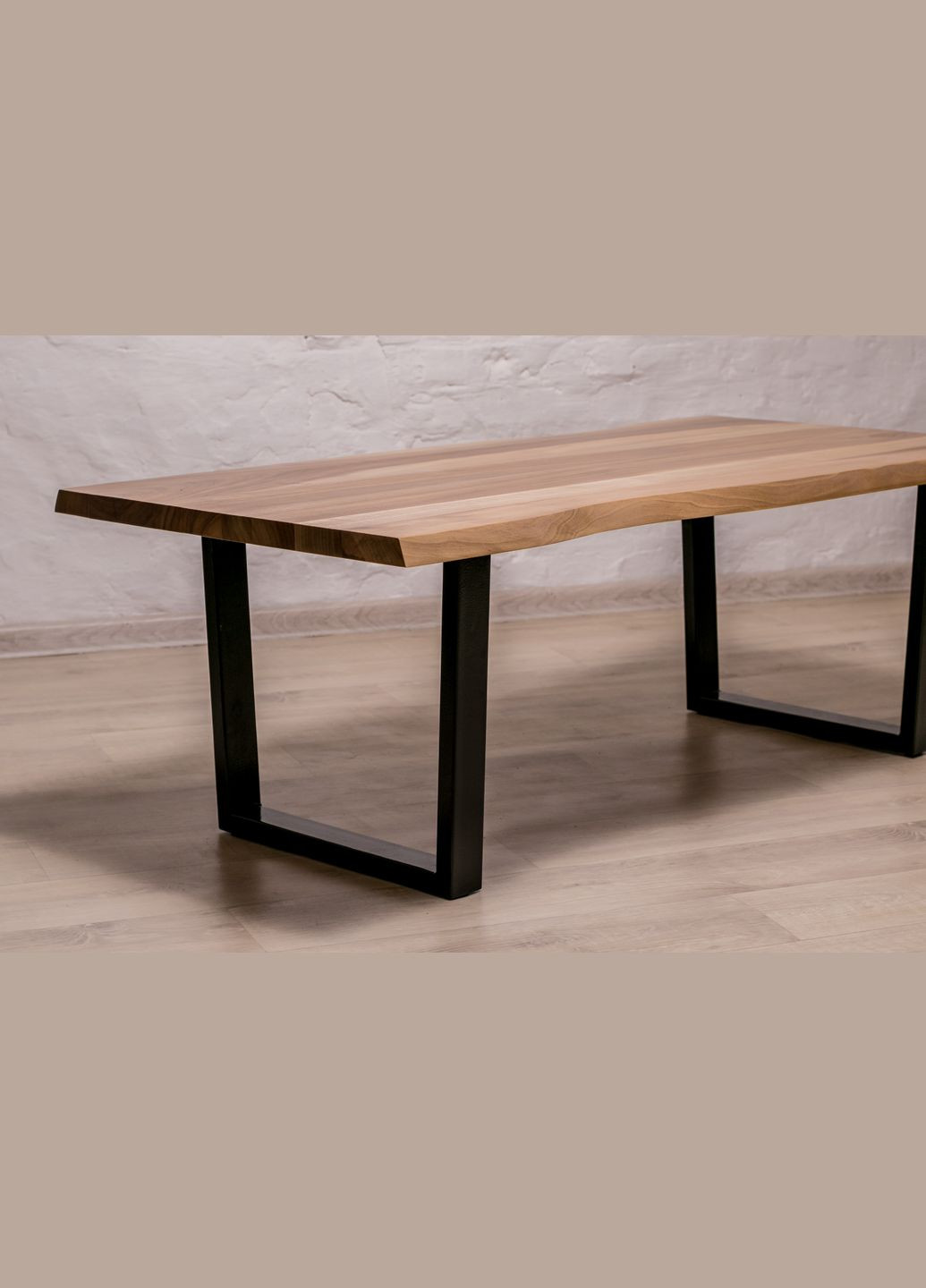 Кофейный стол с живыми краями M (орех) Чайный столик с стиле лофт EcoWalnut (294613520)