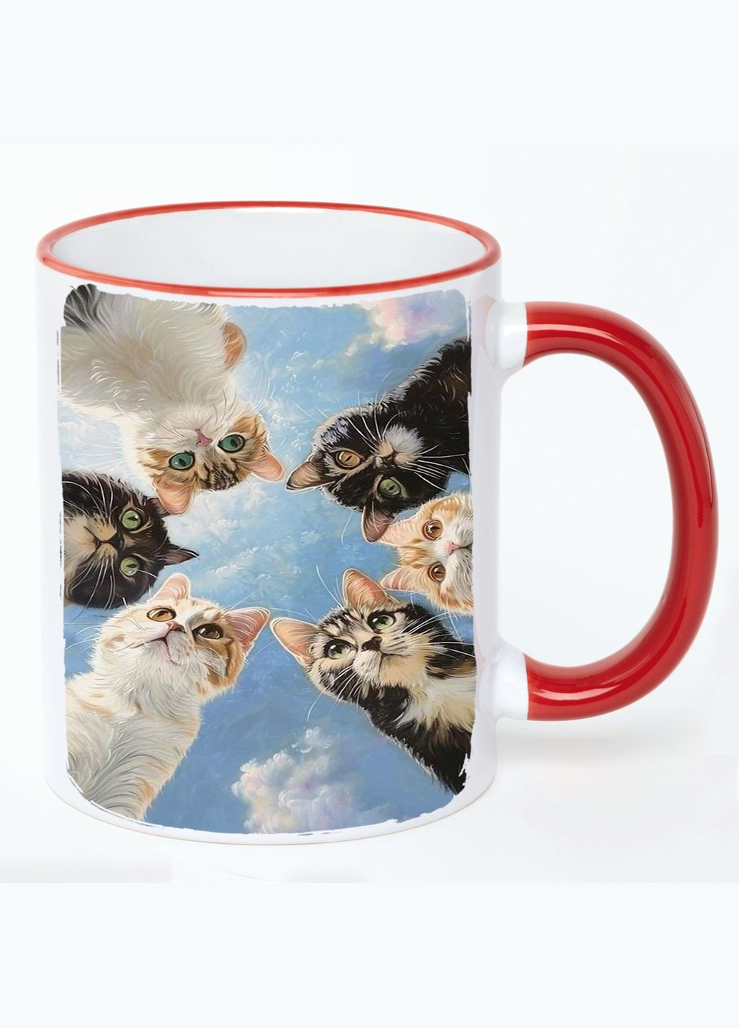 Чашка Арт #0011 (кружка, кружка) Белая с Красной ручкой 330 мл No Brand (322715674)