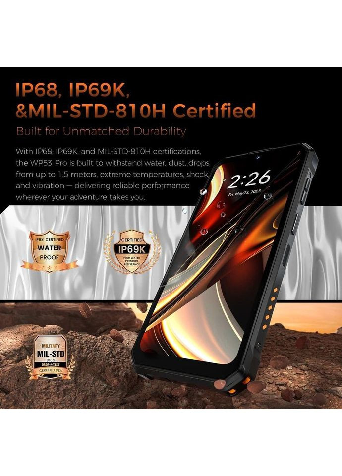 Смартфон WP53 Pro 8/256GB Black 11000 mAh, NFC +потужний ліхтарик Oukitel (349815788)