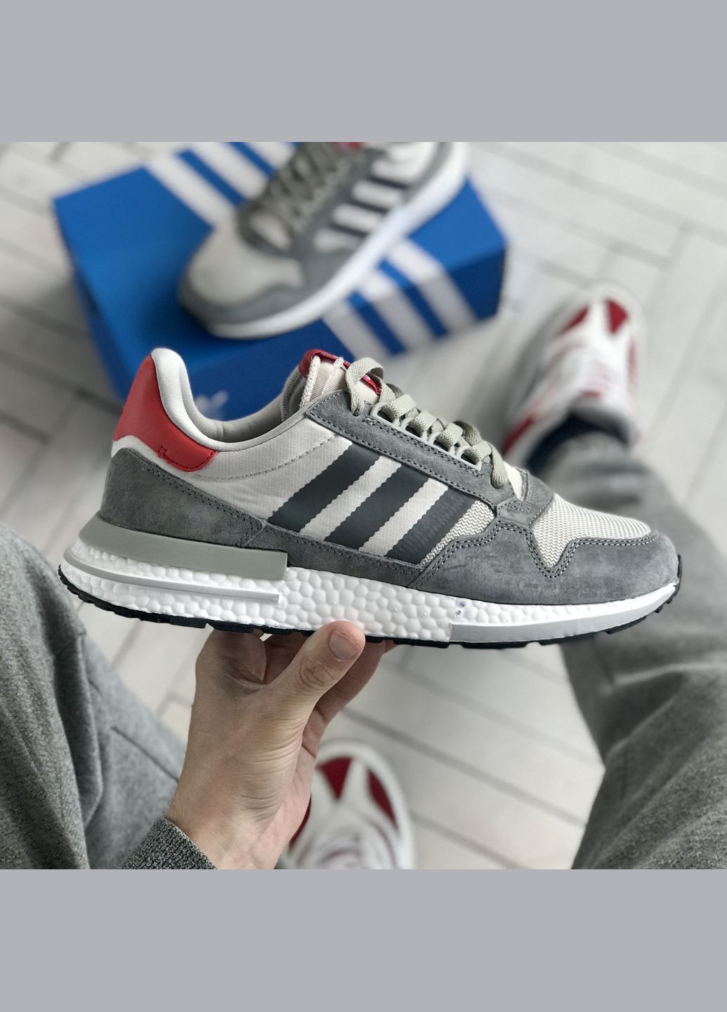 Кросівки жіночі і чоловічі Adidas ZX 500 grey | Адідас ZX 500 сірі No Brand сірі демісезони (307397810)