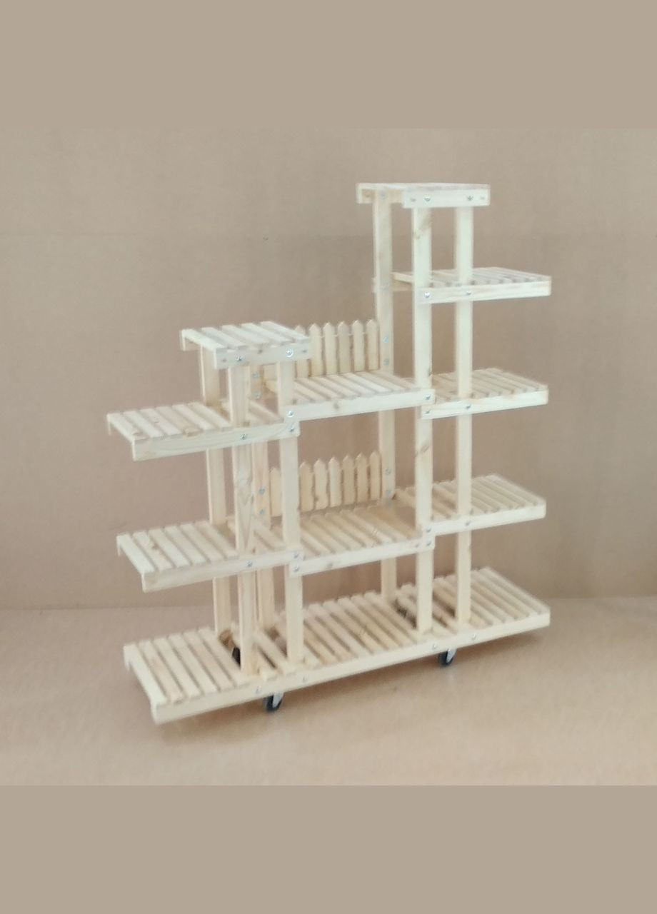 Підставка для квітів з дерева Бордо на коліщатках бланже (ЦВТ-102401) No Brand (328226018)