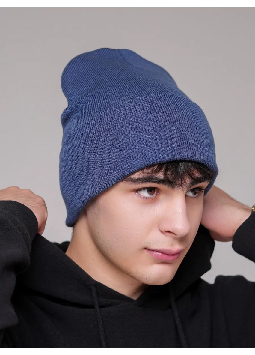 Молодіжна двошарова шапка біні лонг No Brand Шапка біні лонг лопата (362411564)