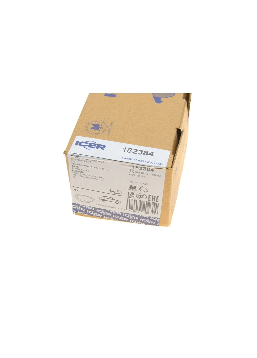 Колодки тормозные (задние) Citroen C4 Cactus 14-/C-Elysee/Peugeot 301 12-/2008/Opel Corsa F 19-182384 (opt-om) No Brand (360492694)
