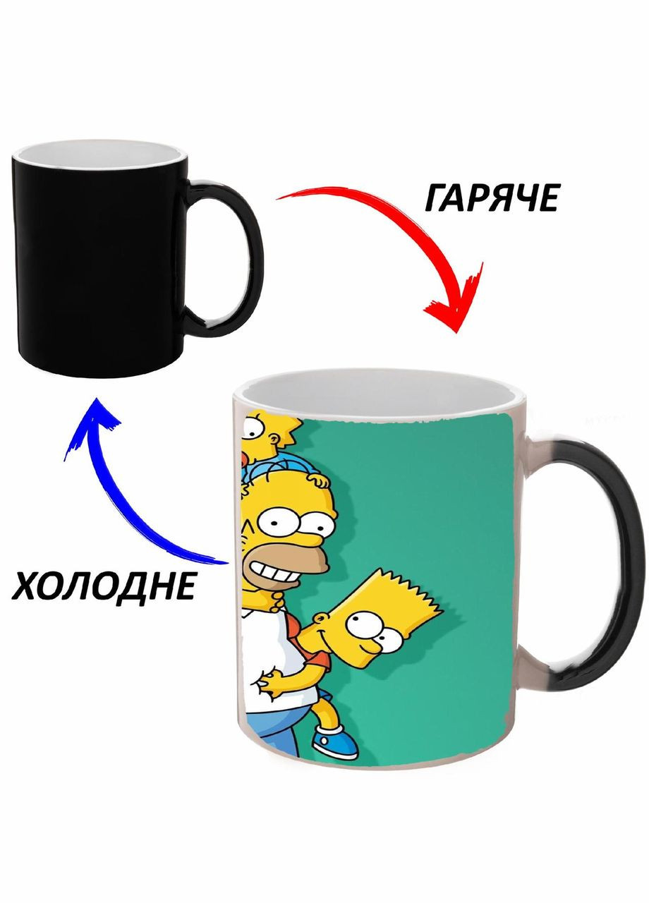 Чашка хамелон (кухоль, горнятко) Сімпсони #03 Чорна 330 мл No Brand (323470860)