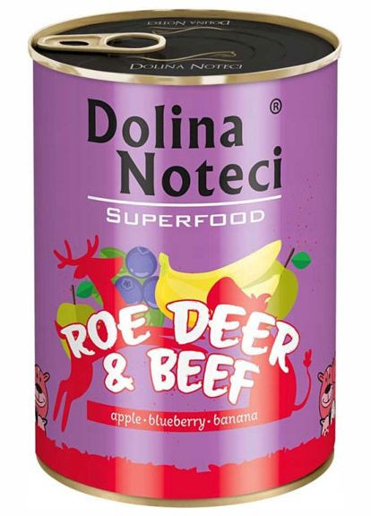 Влажный корм для собак Superfood с мясом косули и говядины 400 г (5902921303589) Dolina Noteci (316463007)