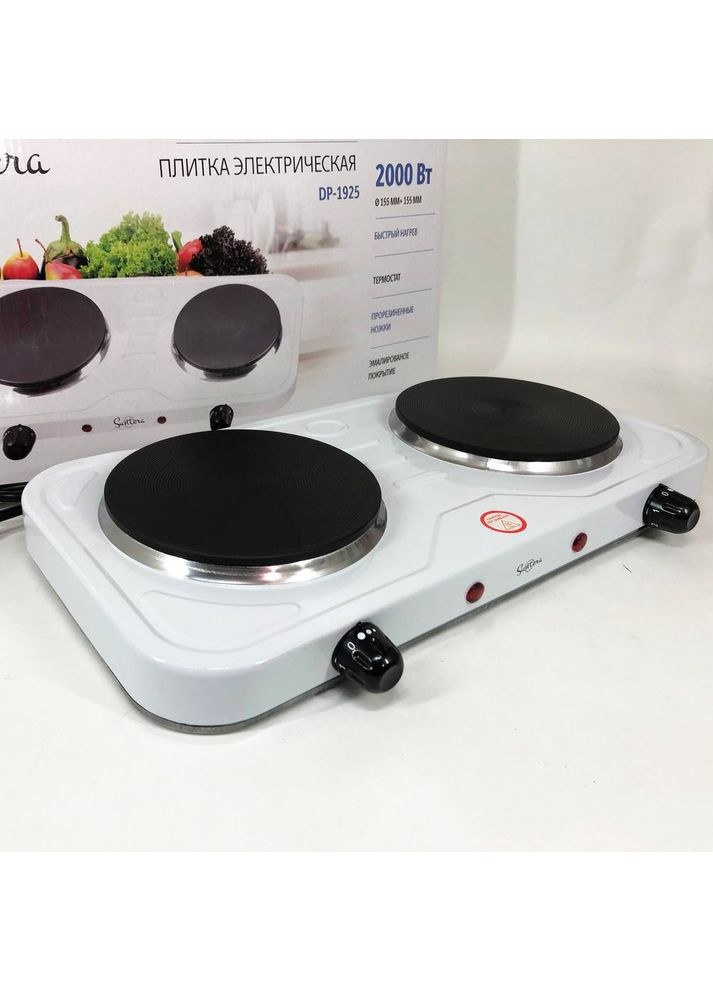 Електроплита настільна дві конфорки DP-1925 2000 Вт, Плитка DL-530 двоконфорочна електрична Suntera (352770525)