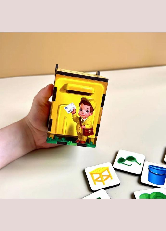 Деревянная настольная игра "Веселый почтальон" Ubumblebees (ПСД081) PSD081 сортер-комодик No Brand (330601083)