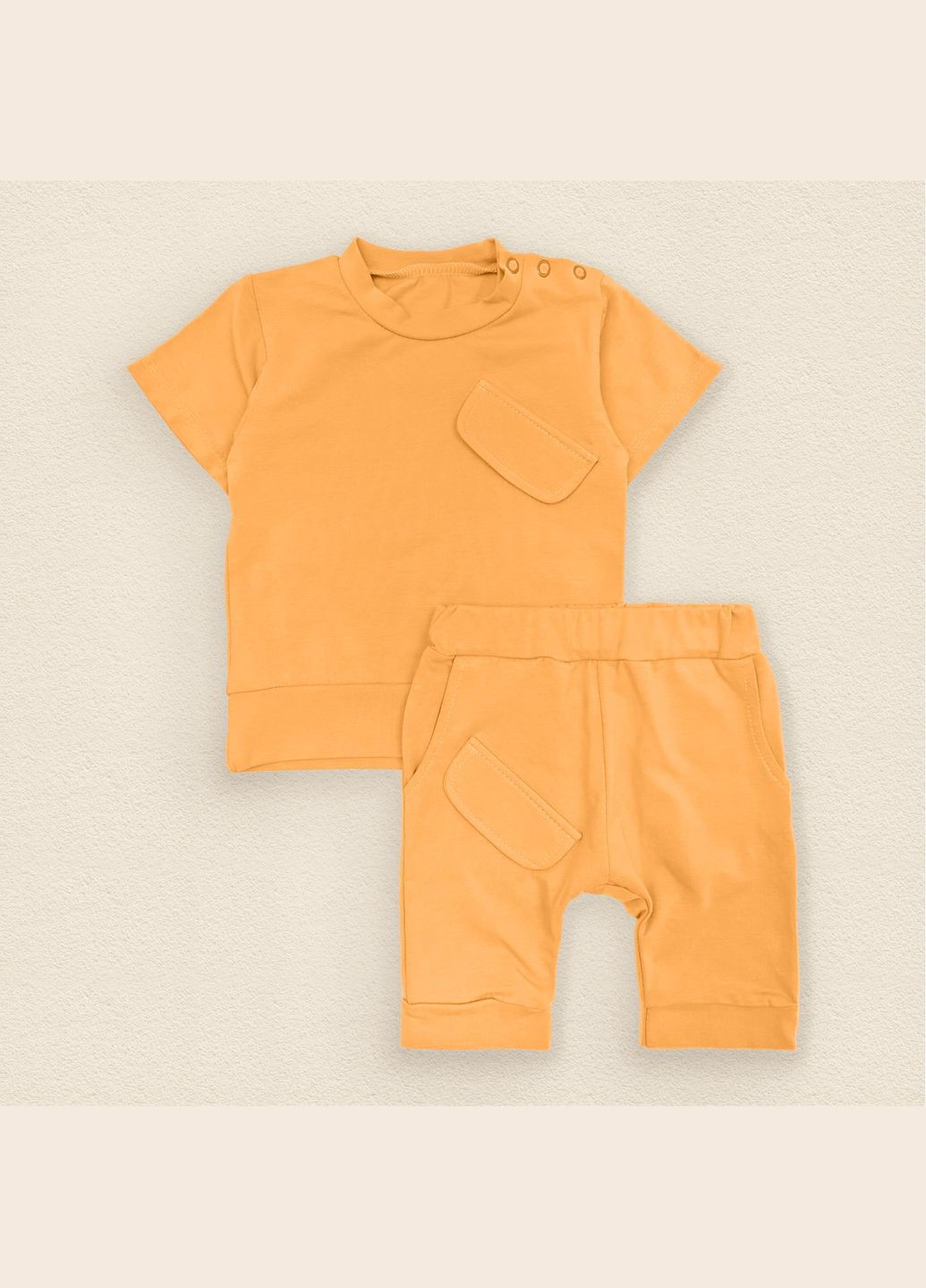 Гірчичний літній комплект на літо футболка і шорти orange гірчичний dexter's