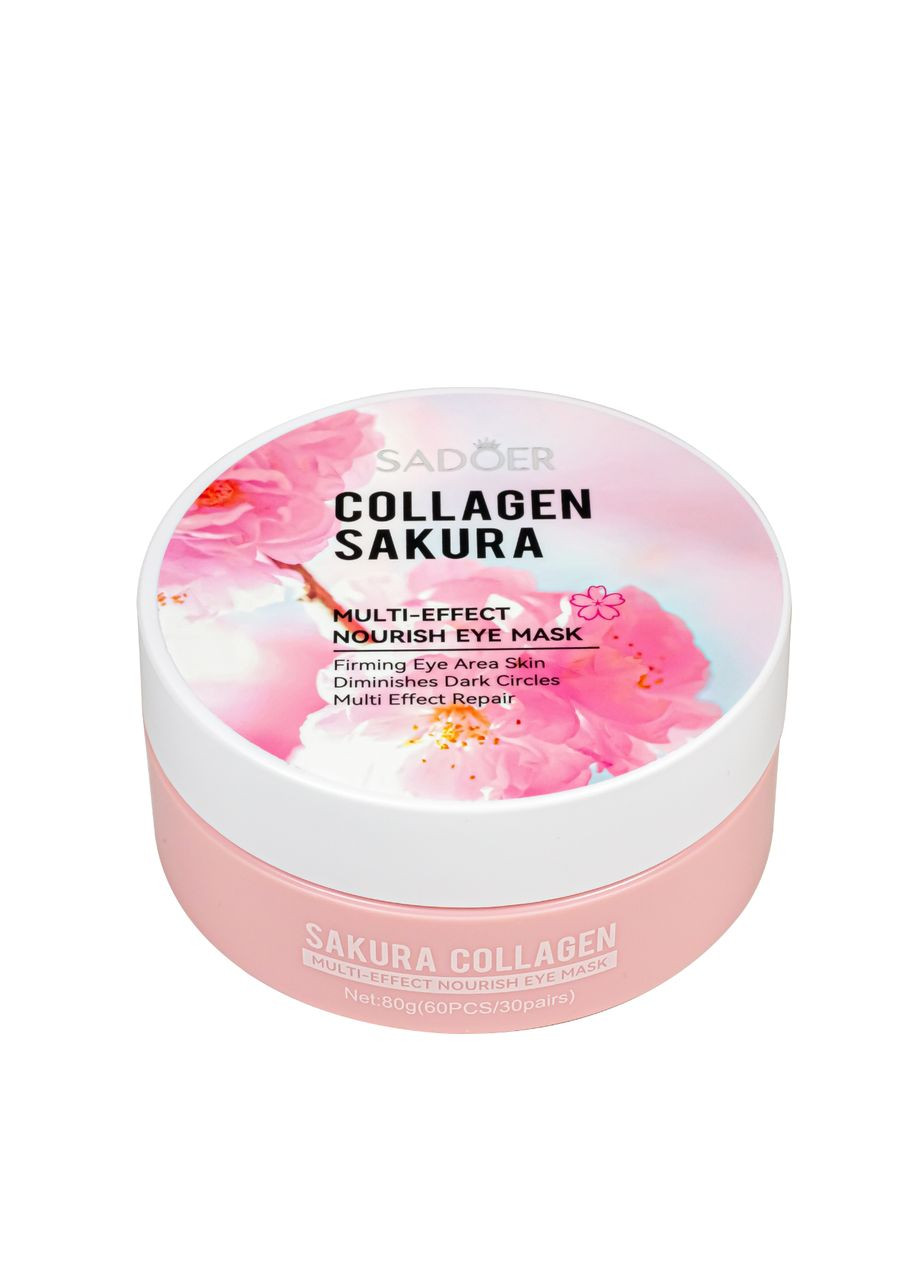 Патчі для шкіри навколо очей Collagen Sakura з мультиефектом, 60 шт (SD92687) SADOER (316036652)