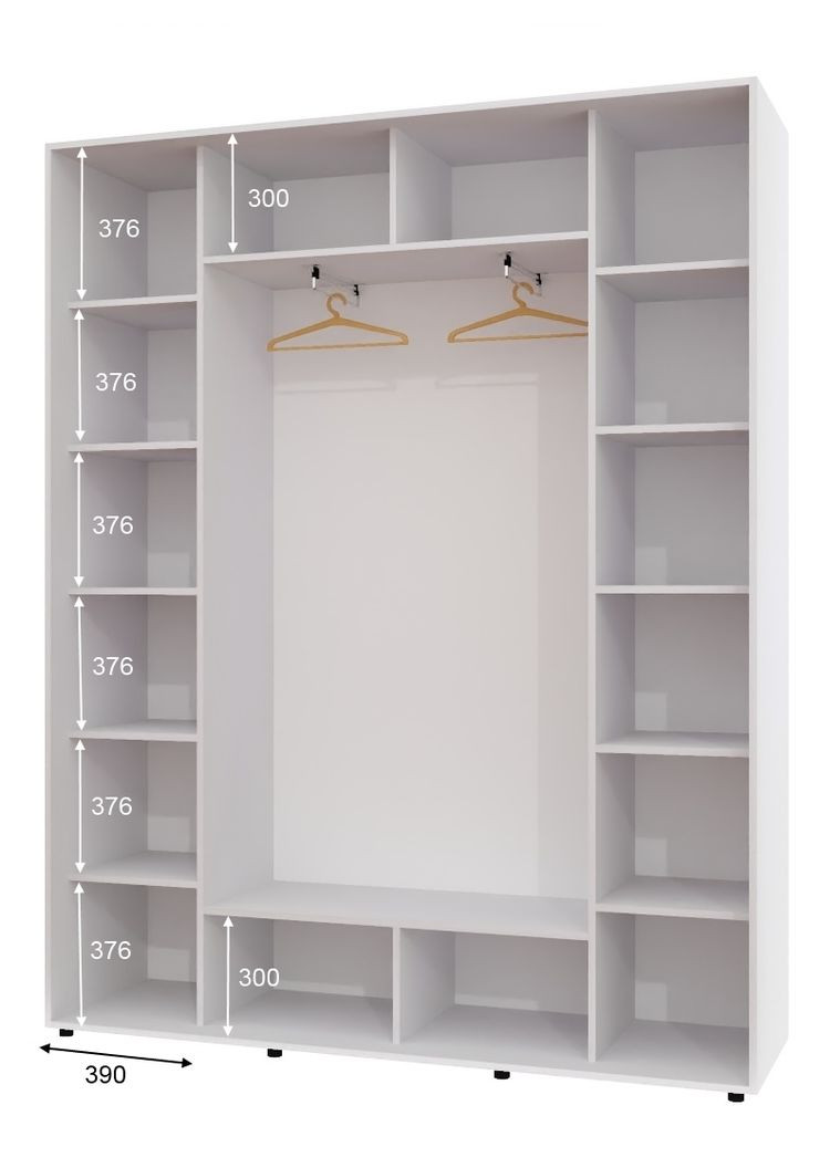 Шафа-купе тридверна 200*45*220 Білий Дзеркало з піскострумним малюнком ШК-05 Алекса (360471090)