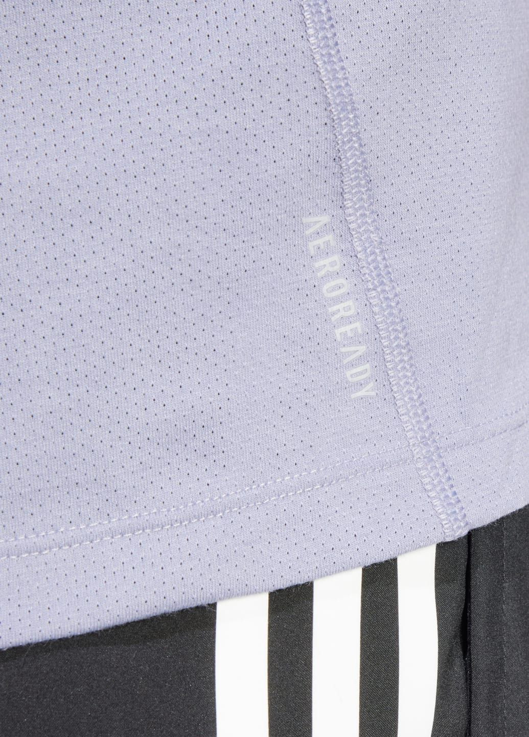 Фіолетова футболка own the run 3-stripes adidas