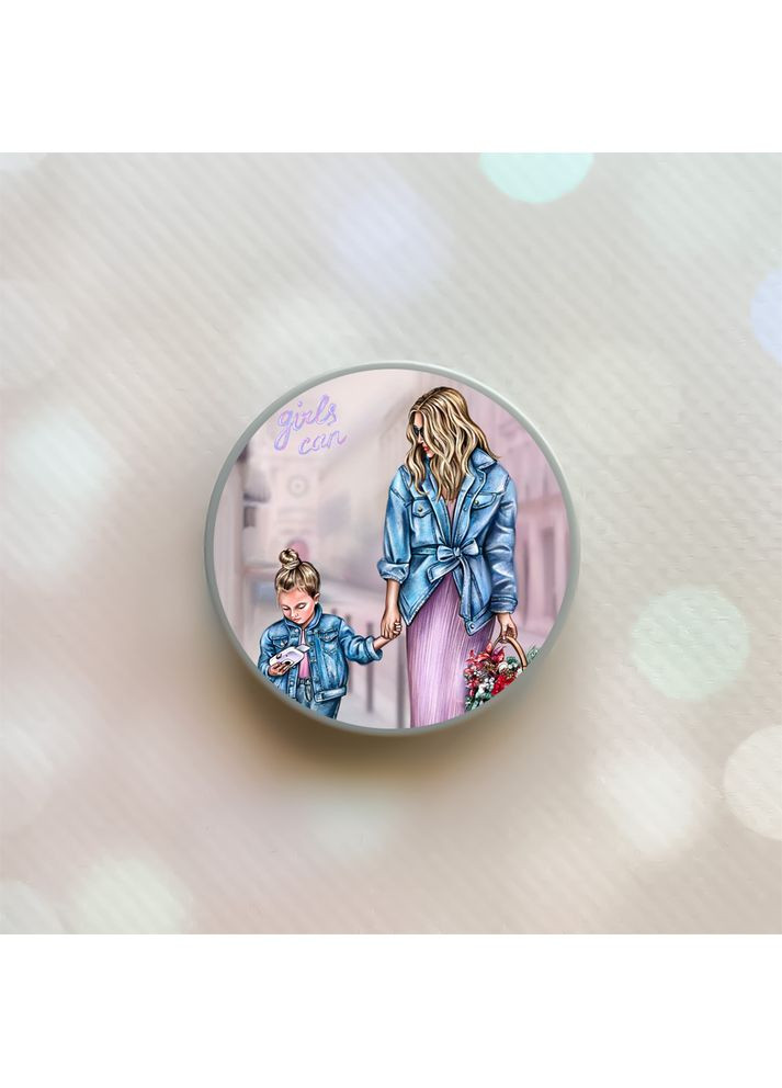 Тримач для смартфона / планшета попсокет Popsocket Сірий:: Мама і донька (принт 56) Creative (360662226)