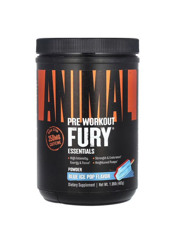 Передтренувальний комплекс Animal Fury 483 г, Ice Pop Universal Nutrition (323214830)