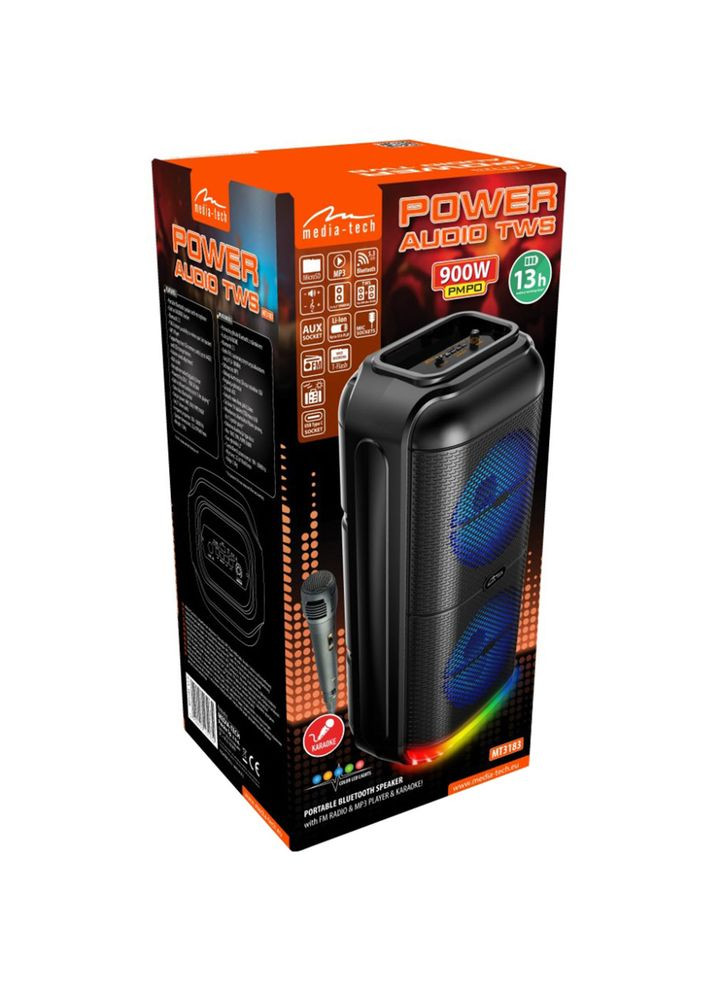 Портативна акустика із мікрофоном 50 W Black (MT3183) Media-Tech (344458555)