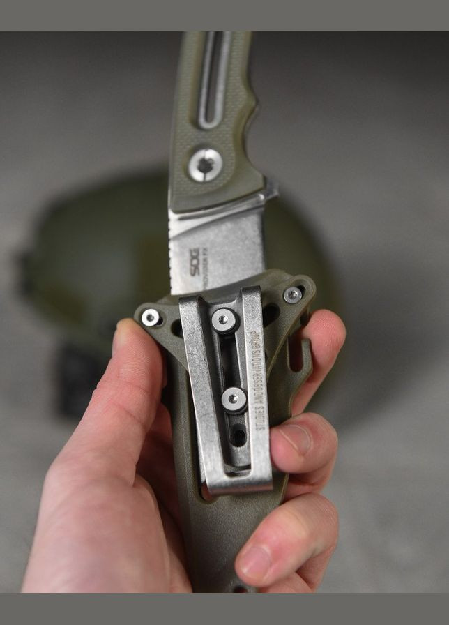 Охотничий складной нож SOG с чехлом No Brand (314745174)