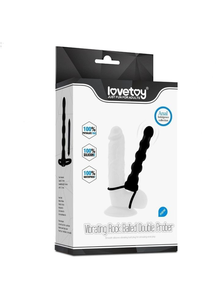 Страпон для анального сексу з вібрацією "Vibrating Rock Balled Double Prober" Lovetoy (302671046)