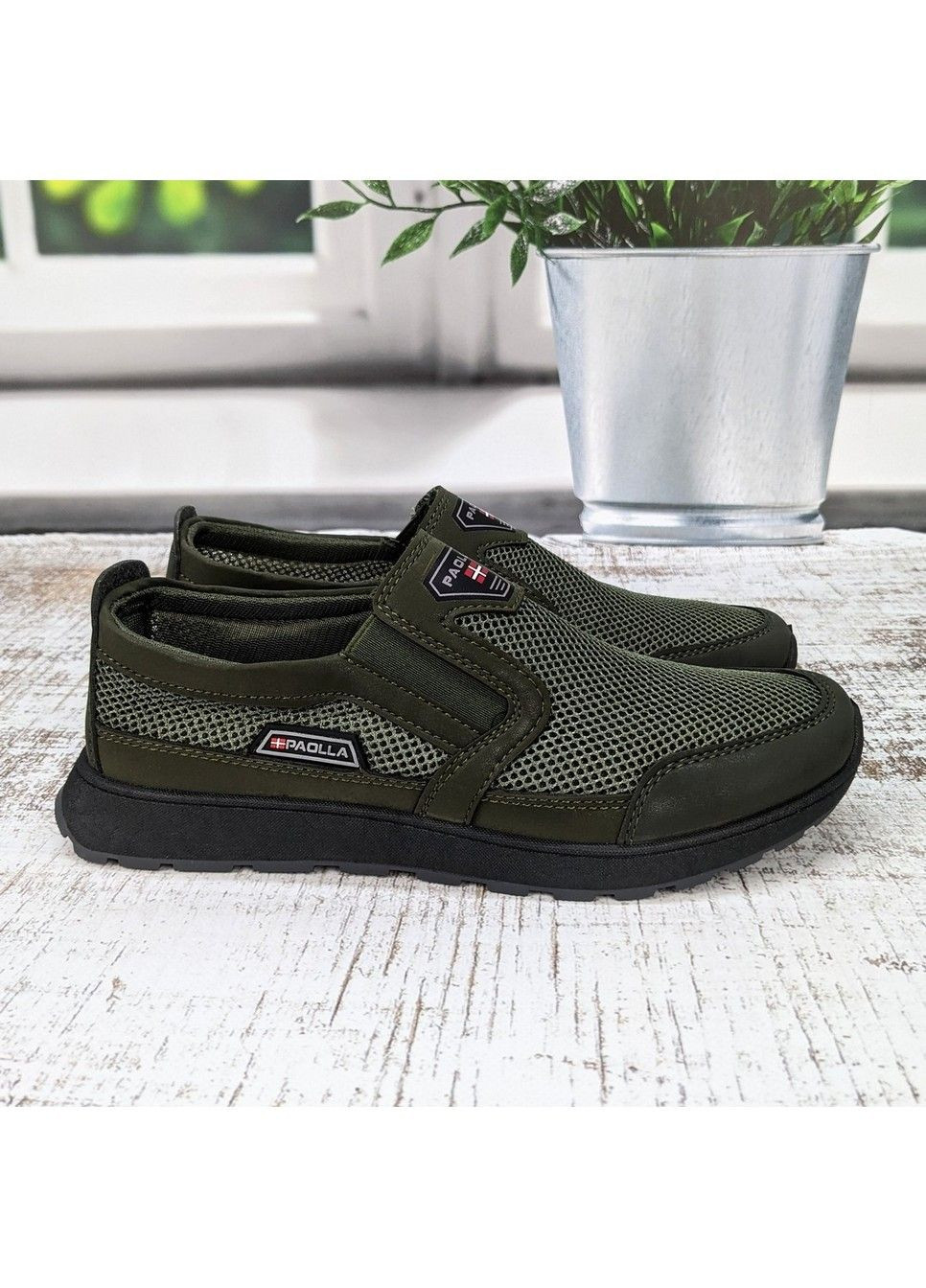 Хакі Літні чоловічі кросівки літні сітка Paolla