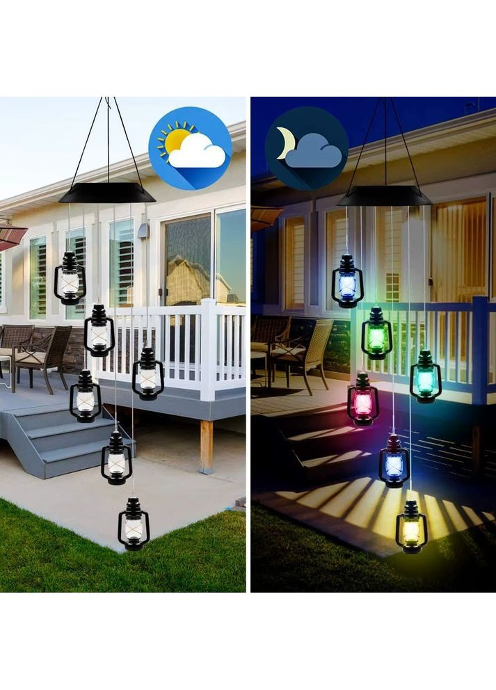 Садовый подвесной фонарь на солнечной батарее Фонарики 6 светильников с солнечной панелью и автоматическим включением No Brand (361161931)
