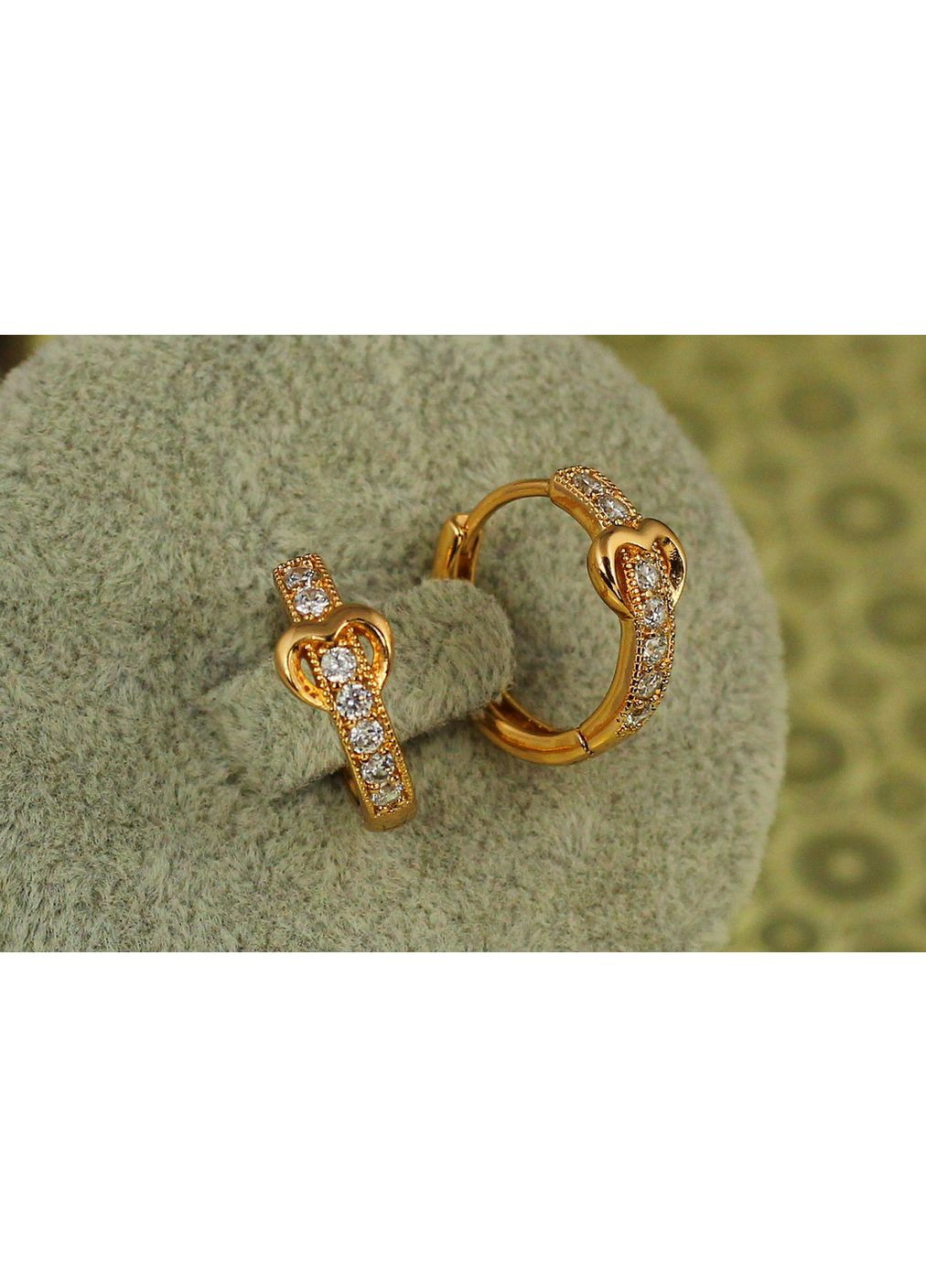 Серьги кольца Хупинг Jewelry дорожка с сердцем 1,5 см золотистые love-shopping Xuping Jewelry (354661728)