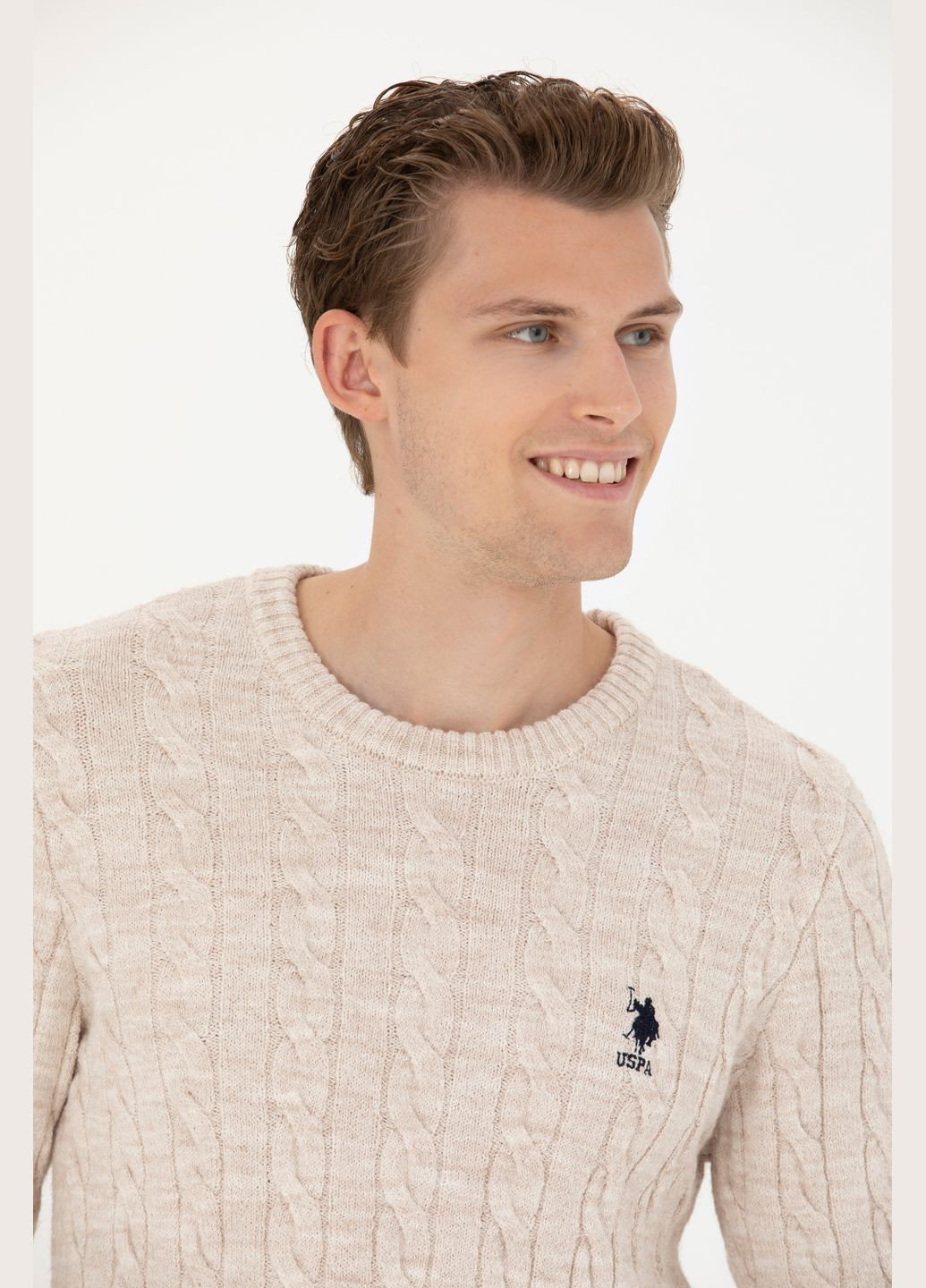 Белый свитер u.s. polo assn. мужской U.S. Polo Assn.