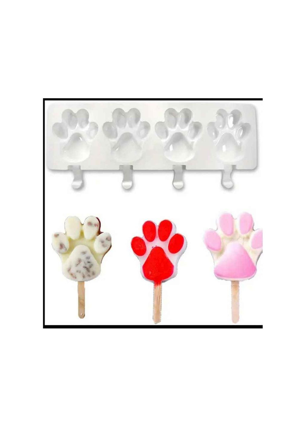 Форма для льодяників Лапка силіконова на 4 вироба 7434 Empire (356459227)