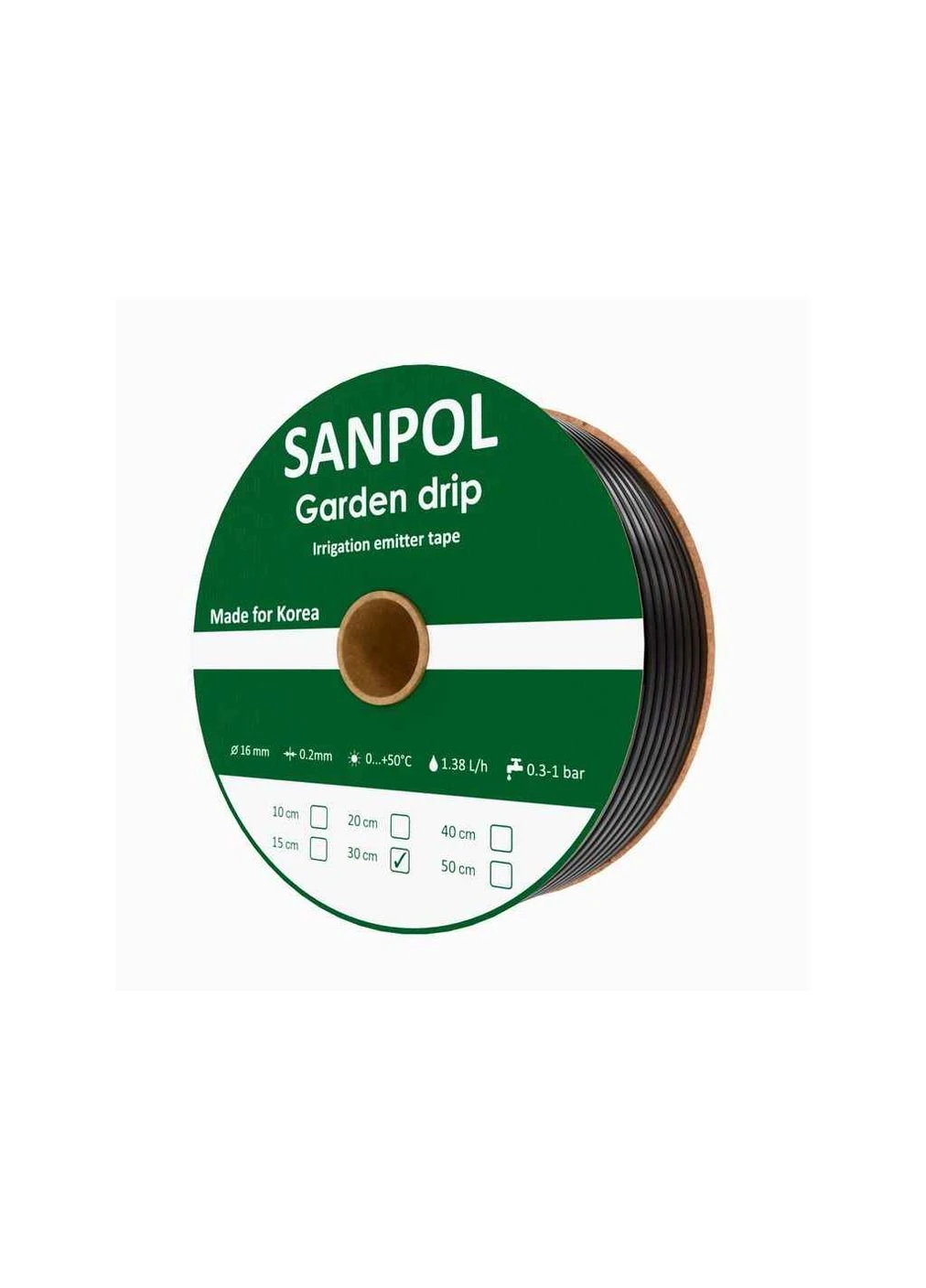 Капельная лента 1000м 16мм 1,38л/ч 8mil 30см GARDEN DRIP Sanpol (400256983)