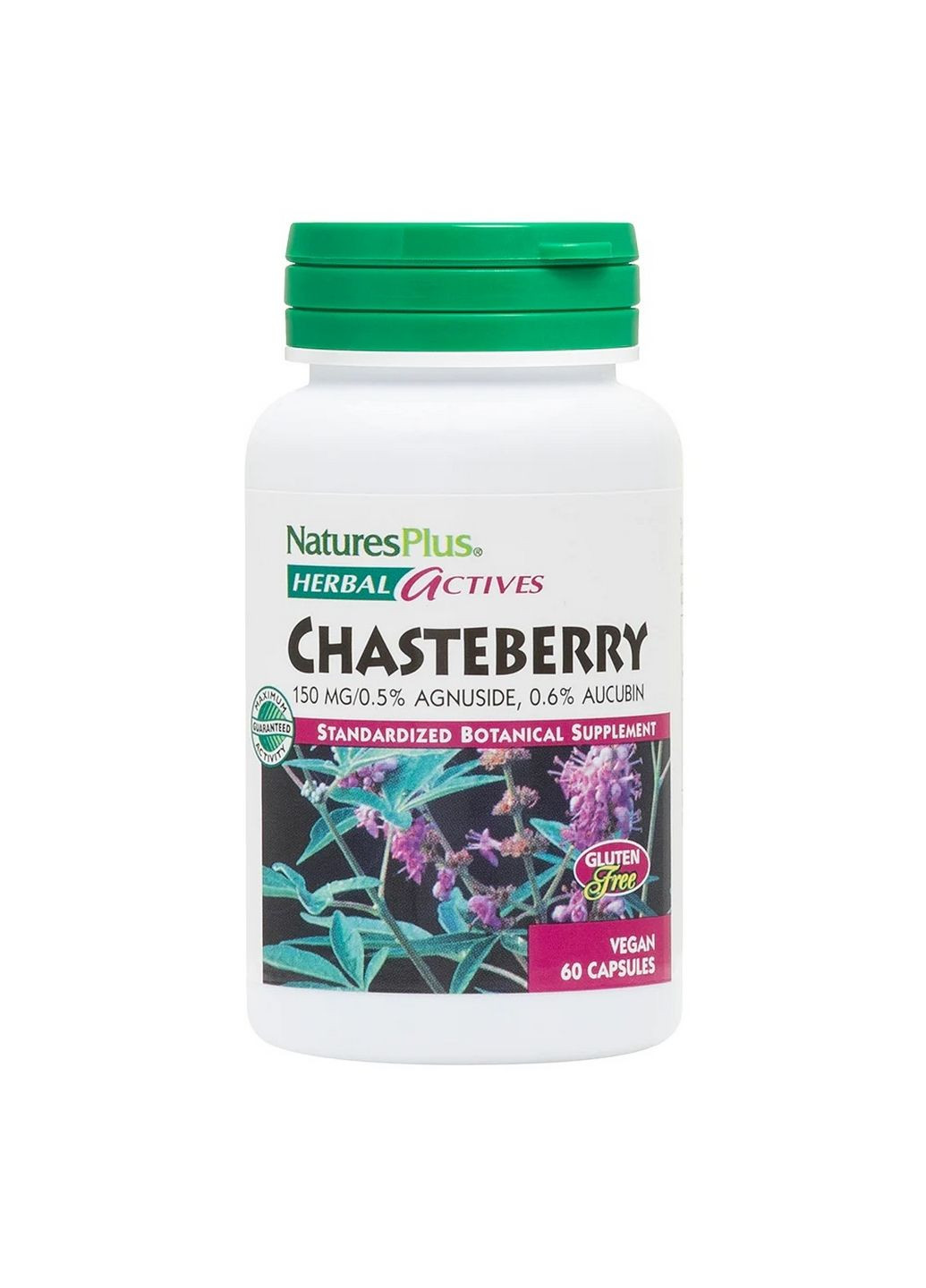 Натуральна добавка Herbal Actives Chasteberry 150 mg, 60 капсул Natures Plus (294926837)